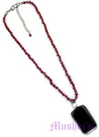 Seed bead with Glass Pendant necklace - click here for large view